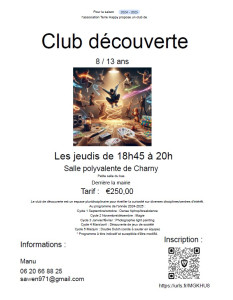 Affiche club découverte Charny